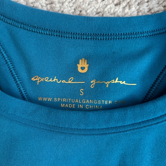 Spiritual Gangster Racerback Tank With Shelf Bra Size Small Blue/Turquoise - Picture 1 of 3